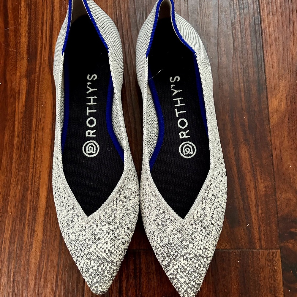 Rothy’s The Point Pearl Metallic flats